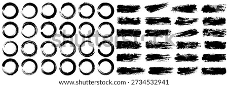 Vector brush strokes. Set of paints, brushes, lines, frames, ink brush, brush strokes. Element for your design.
