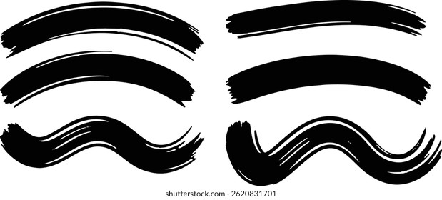 Vector Brush Strokes Set , Brush Stroke Set – Perfect for Posters , Abstract Vector Brush Strokes , Paint Style Vector Brush Stroke Collection ,
