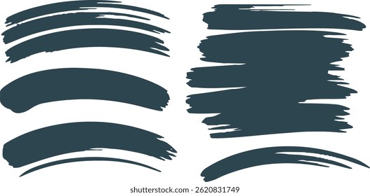 Conjunto de traçados de pincel vetorial, Conjunto de traçados de pincel - perfeito para pôsteres, Traçados de pincel vetorial abstrato, Coleção de traçados de pincel vetorial de estilo de pintura,