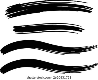 Vector Brush Strokes Set , Brush Stroke Set – Perfect for Posters , Abstract Vector Brush Strokes , Paint Style Vector Brush Stroke Collection ,
