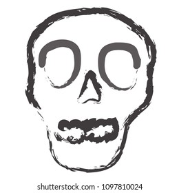 vector brush strokes skull. brush skull. hand drawn skull. 