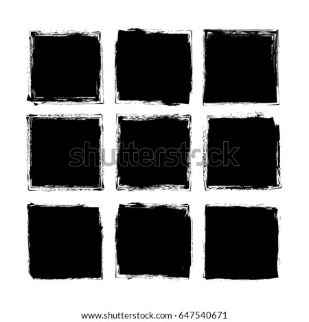 vector brush strokes Square of paint on white background 