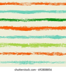 Vector Brush Strokes Striped Seamless Pattern. Vector illustration. Hand drawn abstract seamless pattern
