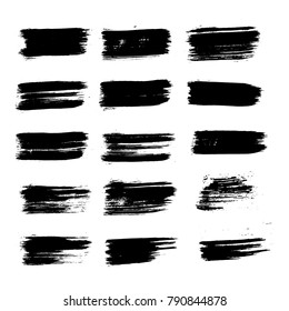 Vector brush strokes text boxes. Grunge design elements. 