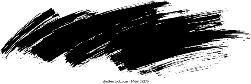 Vector brush strokes texture. Distressed uneven texture. Grunge background. Abstract vector illustration. Overlay to create interesting effect and depth. Black isolated on white background. EPS10.