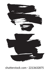 Vector brush strokes texture. Grunge background. Distressed uneven texture. Black isolated on white background. Interesting effect. Abstract vector