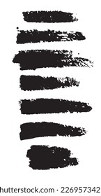 Vector brush strokes texture. Grunge background. Distressed uneven texture. Black isolated on white background. Interesting effect. Abstract vector