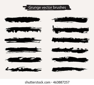 Vector Brush Strokes.Hand Drawn Brushes.