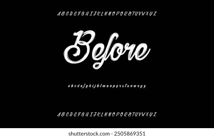 Vector brush style font, alphabet, and typeface 
