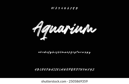 Schriftart, Alphabet und Schriftart im Vektorpinselstil 