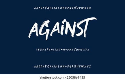 Vector brush style font, alphabet, and typeface 