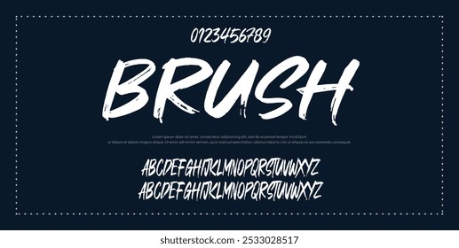 Vector brush style font, alphabet, and typeface