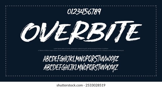 Vector brush style font, alphabet, and typeface