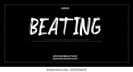 Fonte, alfabeto e face de tipos do estilo de pincel vetorial