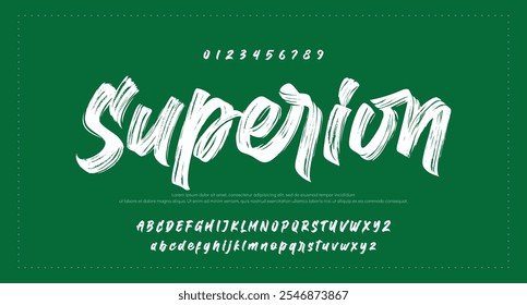 Vector brush style font, alphabet, and typeface