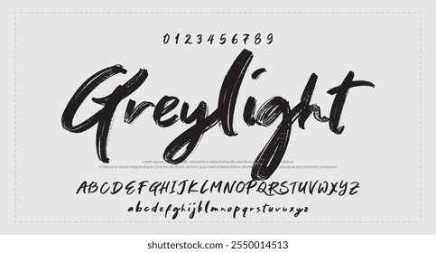 Vector brush style font, alphabet, and typeface