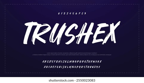 Fuente, alfabeto y tipografía de estilo de pincel de Vector