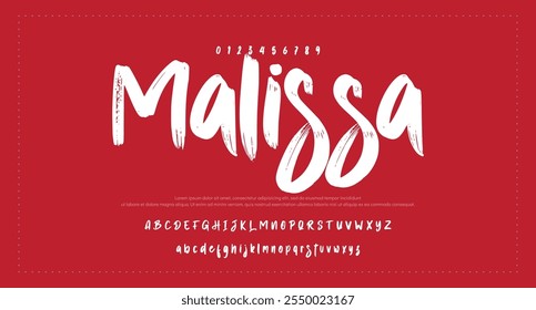 Vector brush style font, alphabet, and typeface