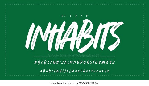 Vector brush style font, alphabet, and typeface