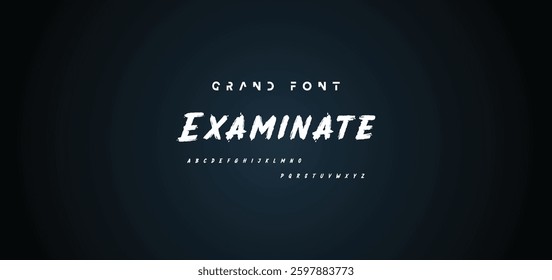 vector brush style font, alphabet, typeface