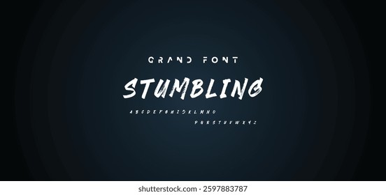 vector brush style font, alphabet, typeface