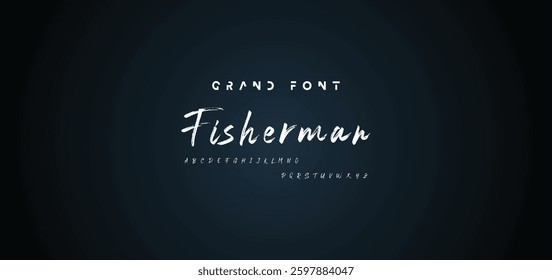 vector brush style font, alphabet, typeface