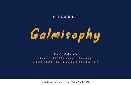 vector brush style font, alphabet, typeface