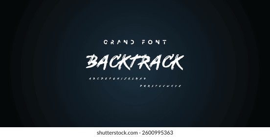 vector brush style font, alphabet, typeface