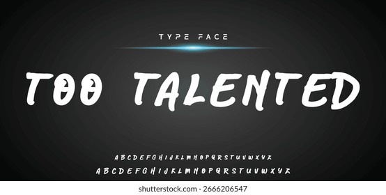 Vector brush style font, alphabet, and typeface