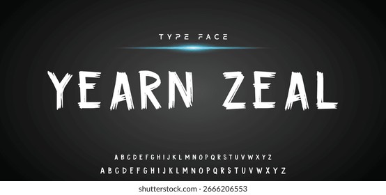Fuente, alfabeto y tipografía de estilo de pincel de Vector