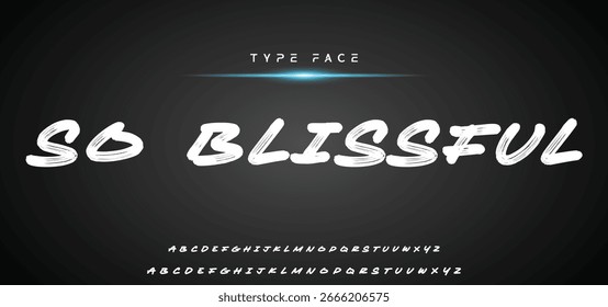 Vector brush style font, alphabet, and typeface