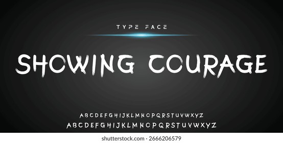 Vector brush style font, alphabet, and typeface