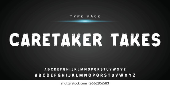 Vector brush style font, alphabet, and typeface