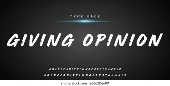Fuente, alfabeto y tipografía de estilo de pincel de Vector
