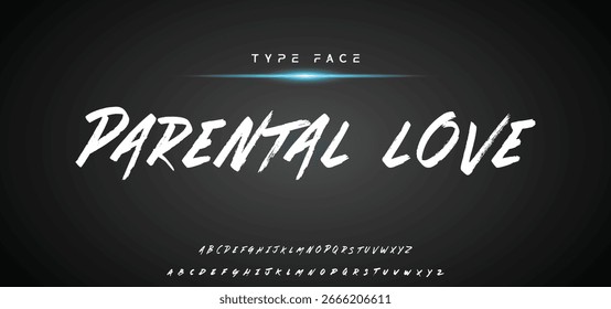 Vector brush style font, alphabet, and typeface