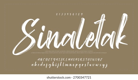 vector brush style font, alphabet, typeface 