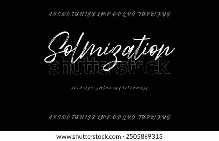 Vector brush style font, alphabet, and typeface 