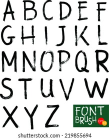 Vector  Brush Style Hand Drawn Alphabet Font 