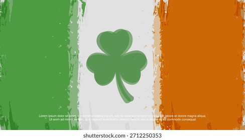 Bandeira irlandesa estilo pincel vetorial para o Dia de São Patrício