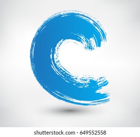 Vector brush wave.Grunge surfing icon.