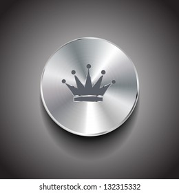 Vector brushed metal crown button