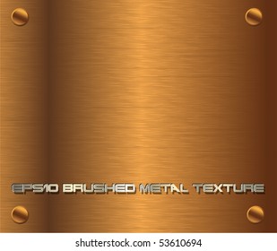 Vector brushed metal texture dark gold, EPS10