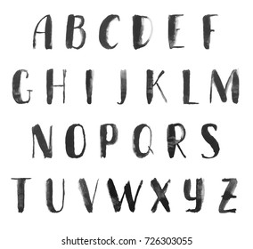 Vector Brushed Watercolor Alphabet