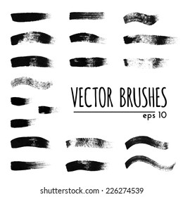 Vector brushes collection on white background