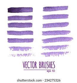 Vector brushes collection on white background
