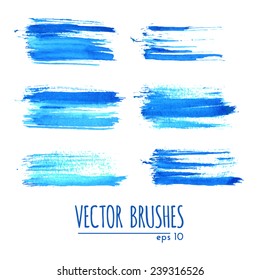 Vector brushes collection on white background