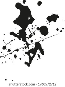 Vector Brushes ink stroke. Grunge dirty element. Textured Paint. Freehand Shape. Black brush strip.