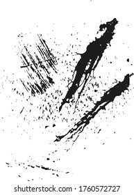 Vector Brushes ink stroke. Grunge dirty element. Textured Paint. Freehand Shape. Black brush strip.