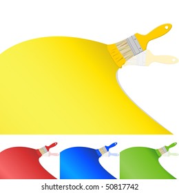 Vector brushes with paint, 4 colors