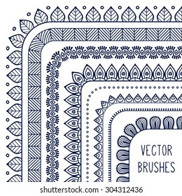 Vector brushes. Vintage decorative elements. Oriental pattern, vector illustration.  Islam, Arabic, Indian, turkish, pakistan, chinese, ottoman motifs